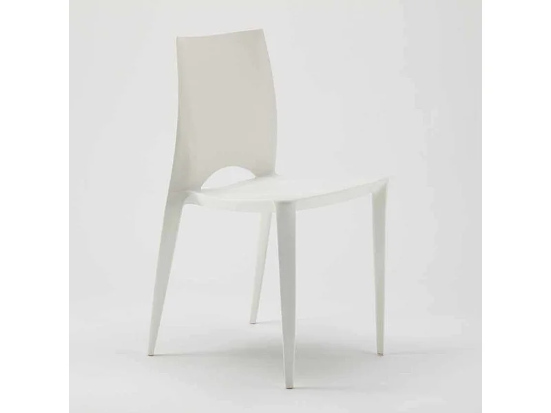 Stock 20 Sillas Coloreadas Diseño Moderno Hotel Bar Restaurante Exterior Color - Blanco