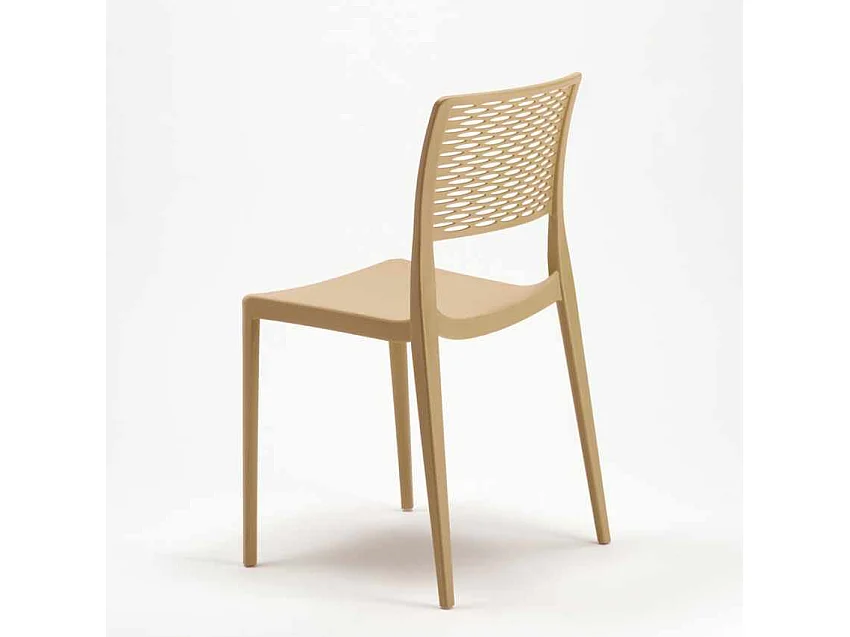 Stock 20 Sillas De Polipropileno Para Bares Restaurantes Cross - Beige