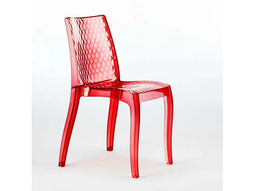 18 Sillas Hypnotic Grand Soleil cafetería transparentes oferta stock bar restaurante - Rojo Transparente