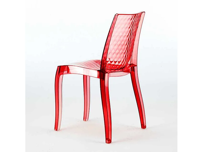 18 Sillas Hypnotic Grand Soleil cafetería transparentes oferta stock bar restaurante - Rojo Transparente