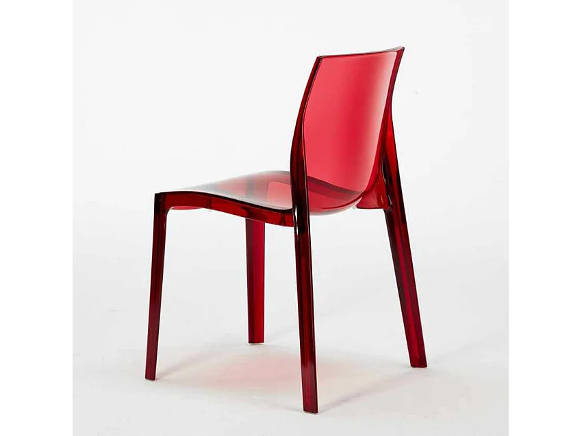 16 Silla Femme Fatale Grand Soleil transparentes Oferta Stock Bar Restaurante - Rojo Transparente