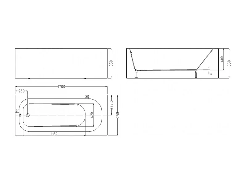 Vasca da Bagno da Incasso in Resina Acrilica con Pannelli in Fiberglass Design Ozone