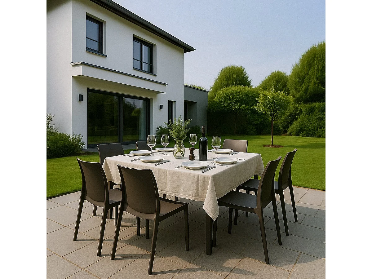 Lot de 22 Chaises Rome Grand Soleil en polypropylène empilables pour bar et café Stock - Marron