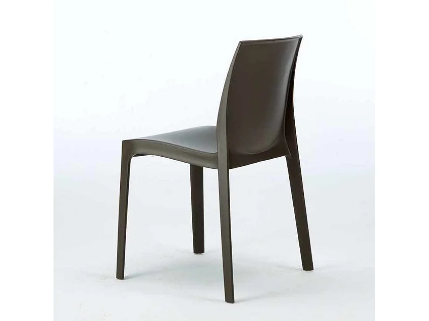 Lot de 22 Chaises Rome Grand Soleil en polypropylène empilables pour bar et café Stock - Marron