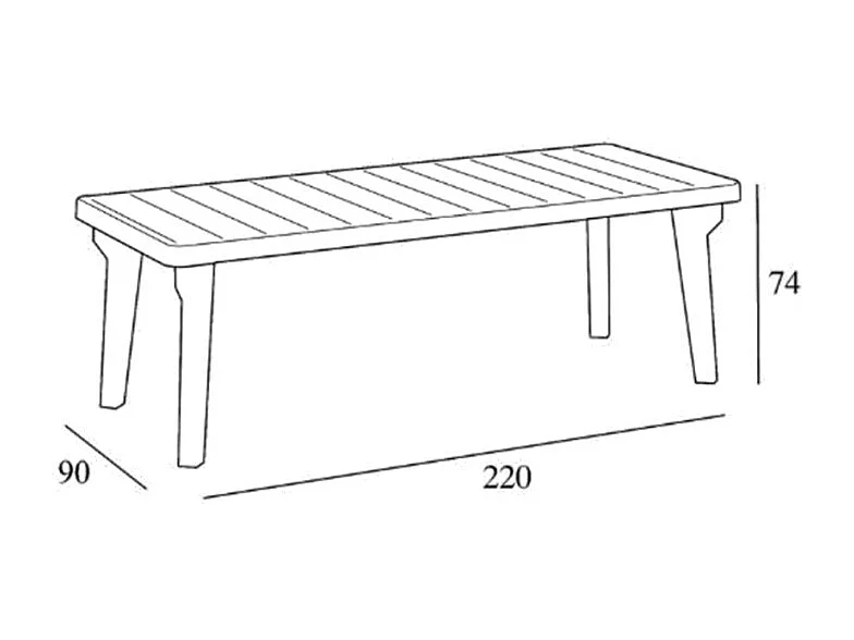 Mesa de jardín extensible 160-220x90 cm de polipropileno Bergen - Negro
