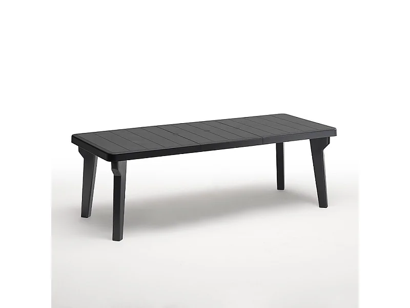 Tavolo da giardino esterno allungabile 160-220x90cm polipropilene Bergen - Nero