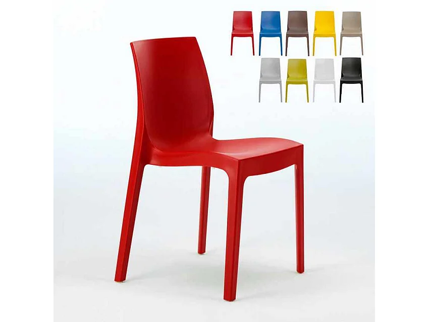 22 Silla de cocina Apilable de Polipropileno Rome Grand Soleil - Rojo
