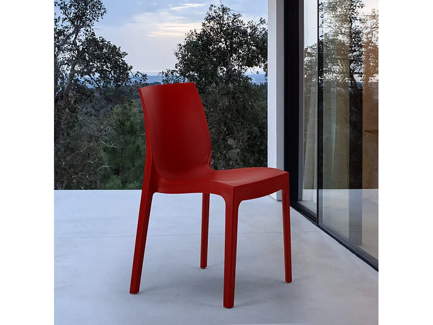 22 Silla de cocina Apilable de Polipropileno Rome Grand Soleil - Rojo