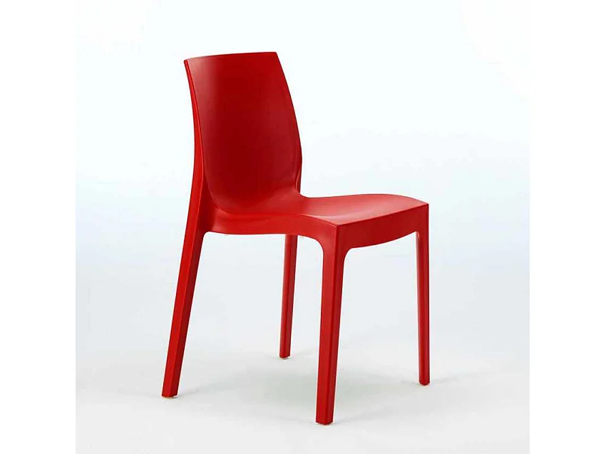 Lot de 22 Chaises Rome Grand Soleil en polypropylène empilables pour bar et café Stock - Rouge