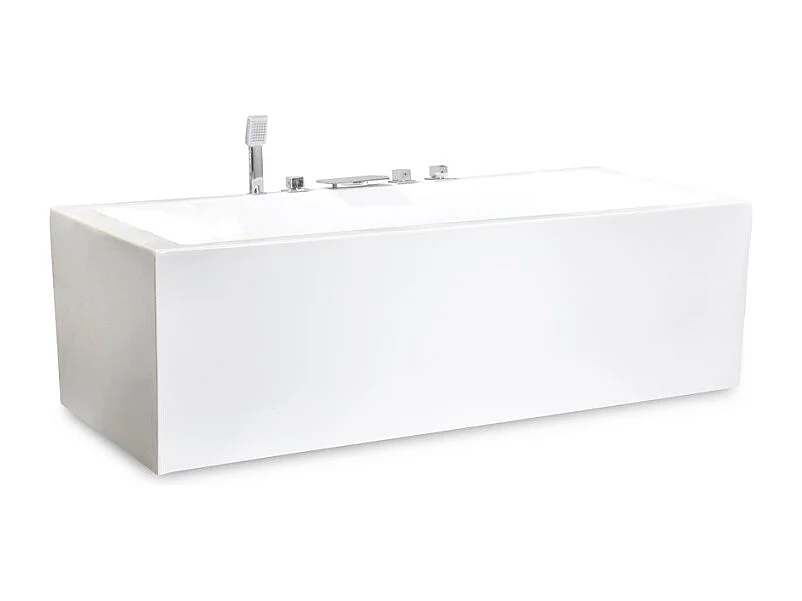 Bañera empotrada rectangular con reposacabezas resina fibra de vidrio Lombok