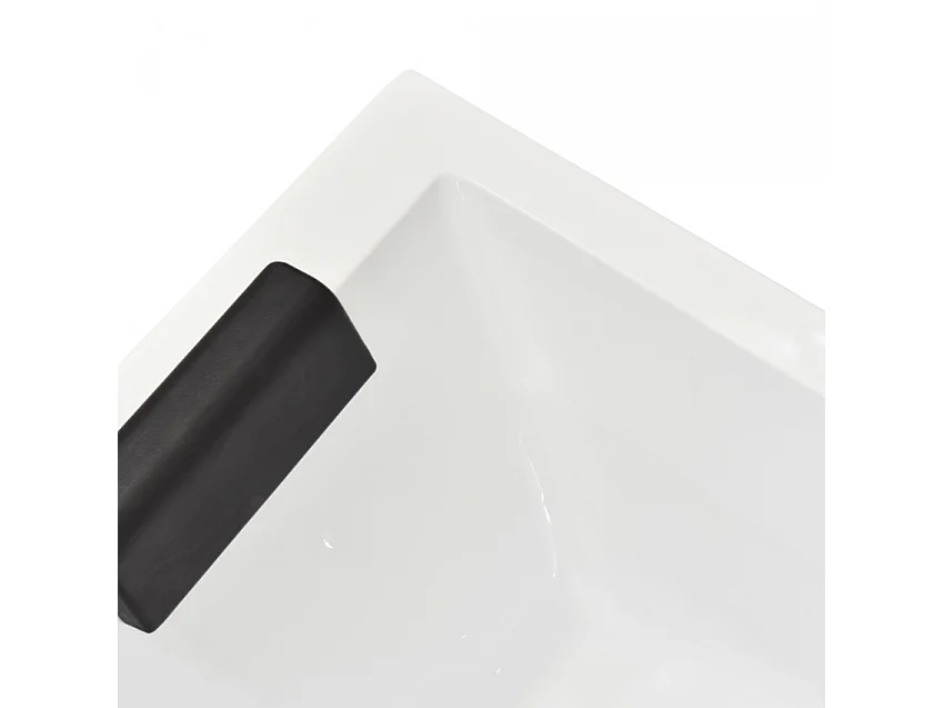 Bañera empotrada rectangular con reposacabezas resina fibra de vidrio Lombok