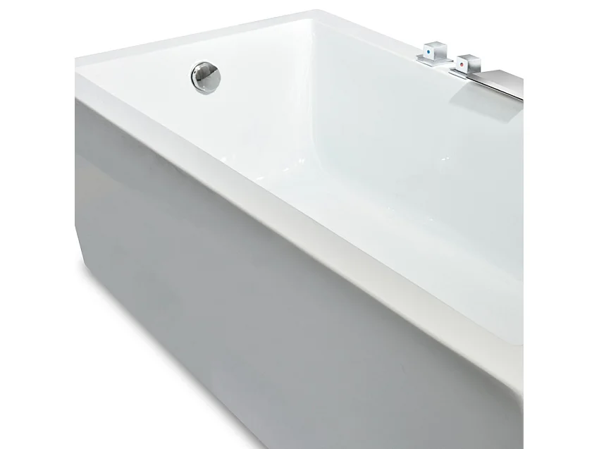 Bañera empotrada rectangular con reposacabezas resina fibra de vidrio Lombok