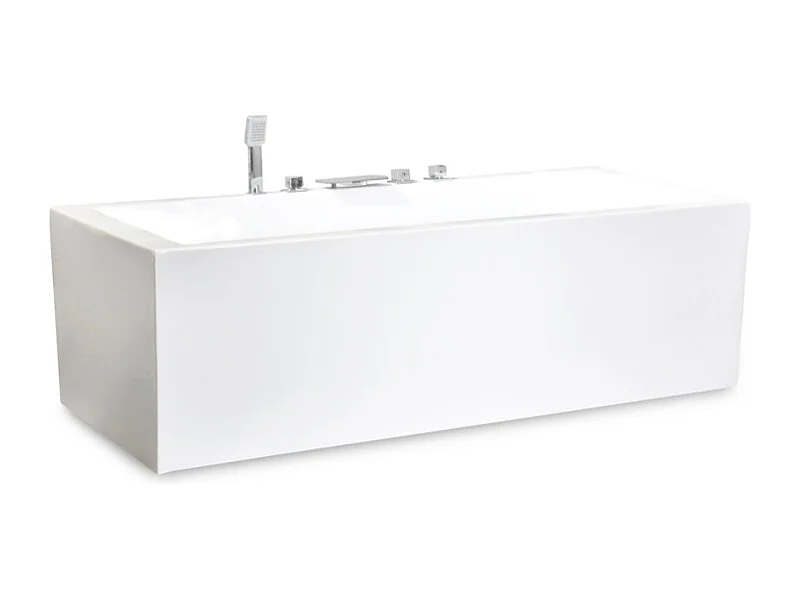 Bañera empotrada rectangular con reposacabezas resina fibra de vidrio Lombok