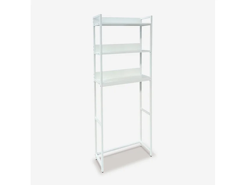 Mueble baño para lavadora, secadora y WC 3 estantes 63x24x157 h Tamiq - Blanco