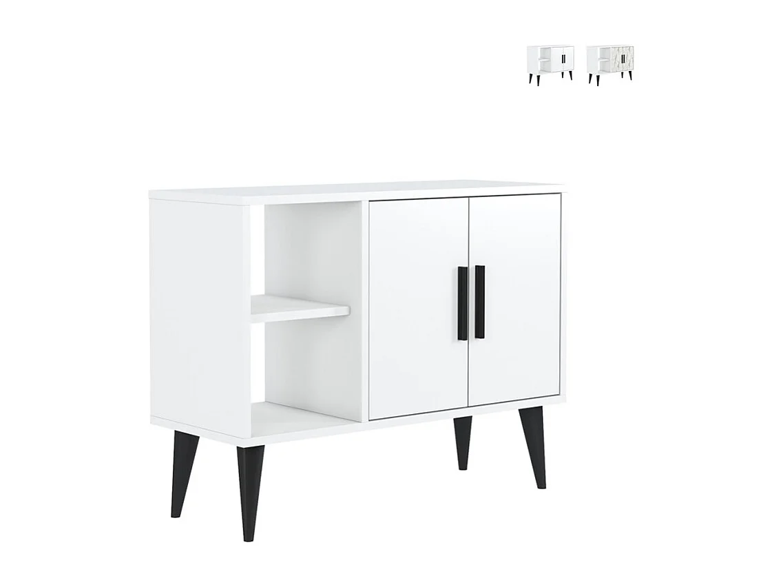 Mobiletto scarpiera bianco moderno entrata salotto 90x35x70cm Arizona - Bianco