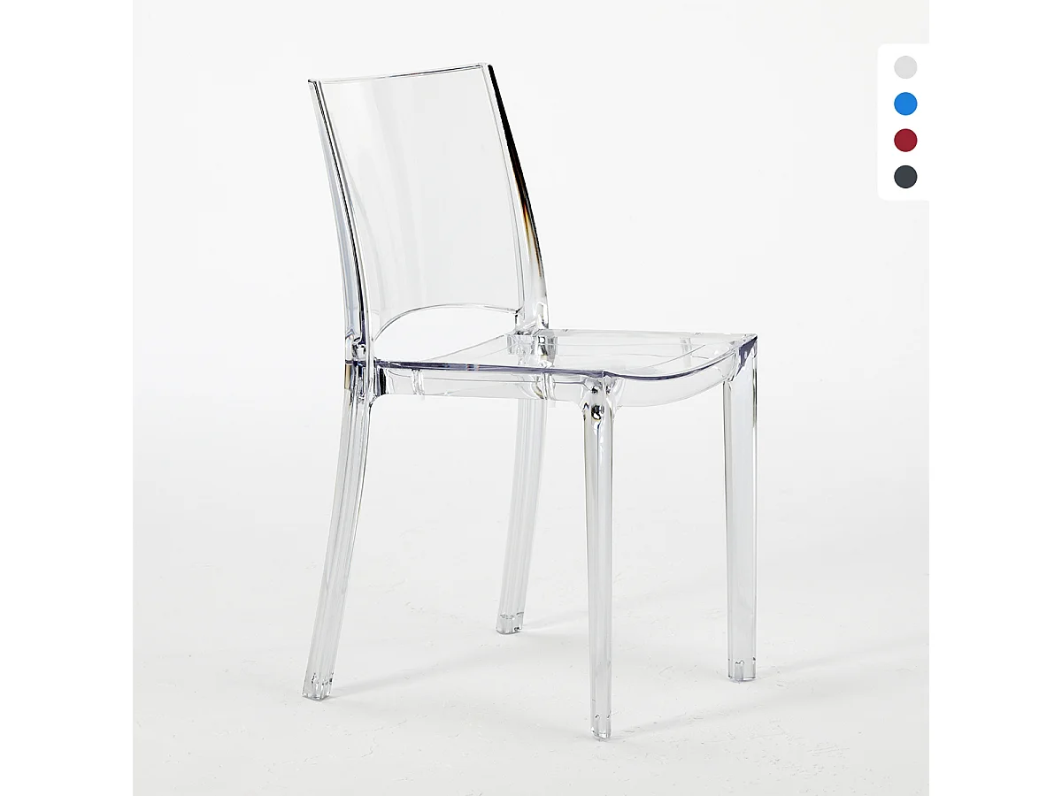 18 Sillas B-Side Grand Soleil bar cafetería transparentes Oferta stock - Transparente