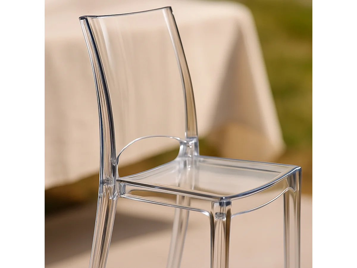 18 Sillas B-Side Grand Soleil bar cafetería transparentes Oferta stock - Transparente