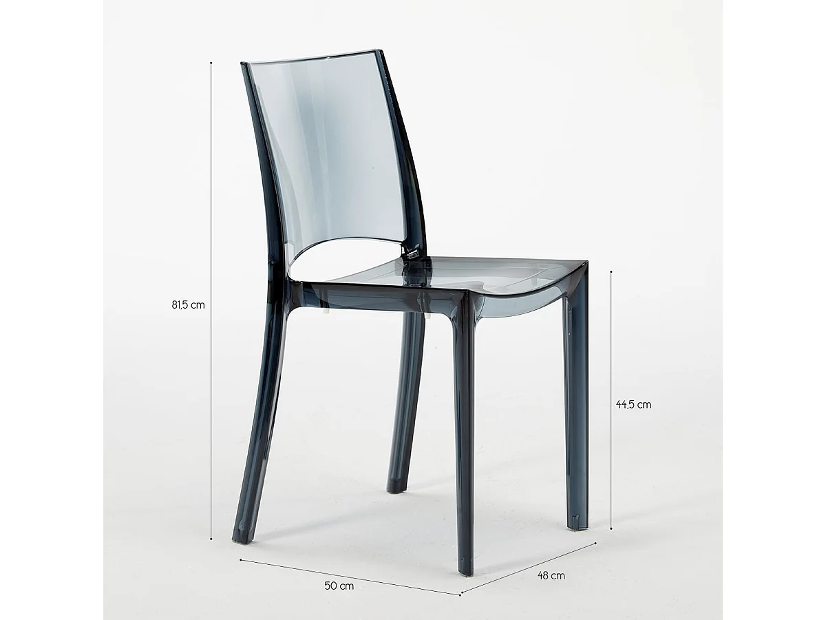 18 Sillas B-Side Grand Soleil bar cafetería transparentes Oferta stock - Transparente