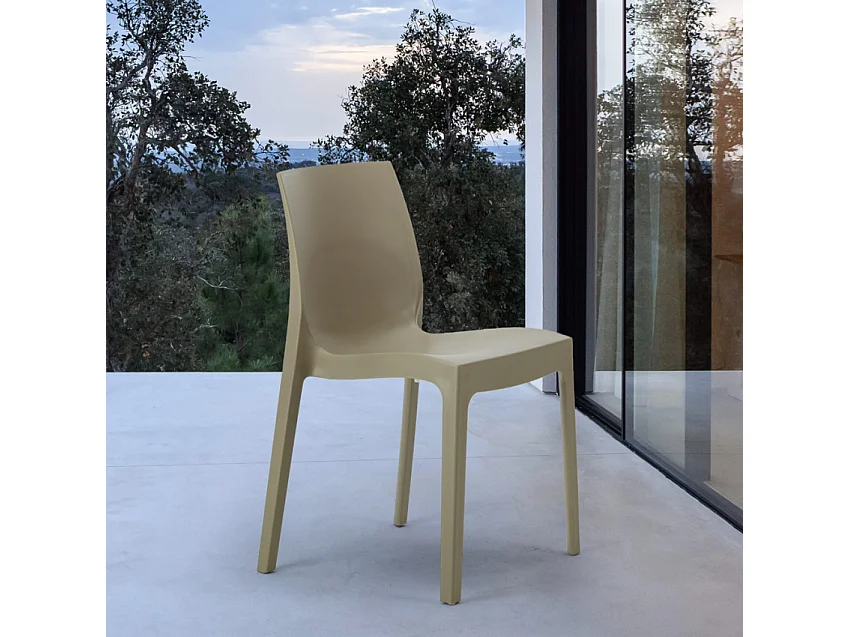 22 Silla de cocina Apilable de Polipropileno Rome Grand Soleil - Beige