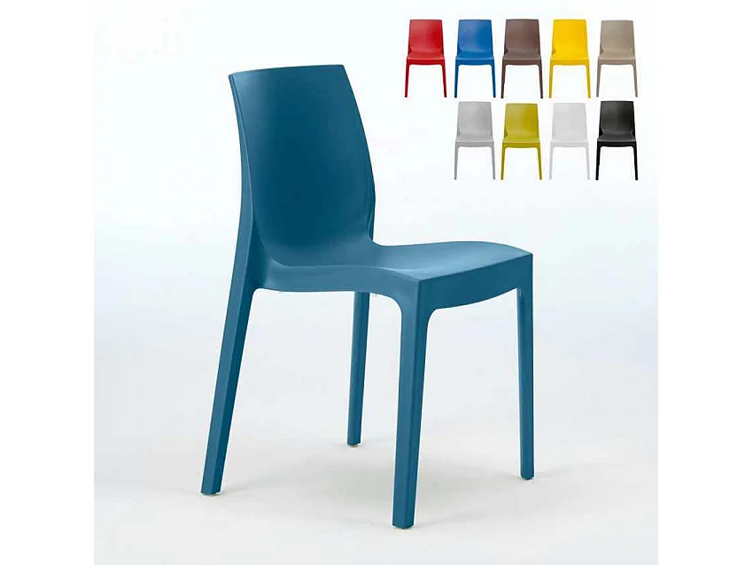 22 Silla de cocina Apilable de Polipropileno Rome Grand Soleil - Azul Marino