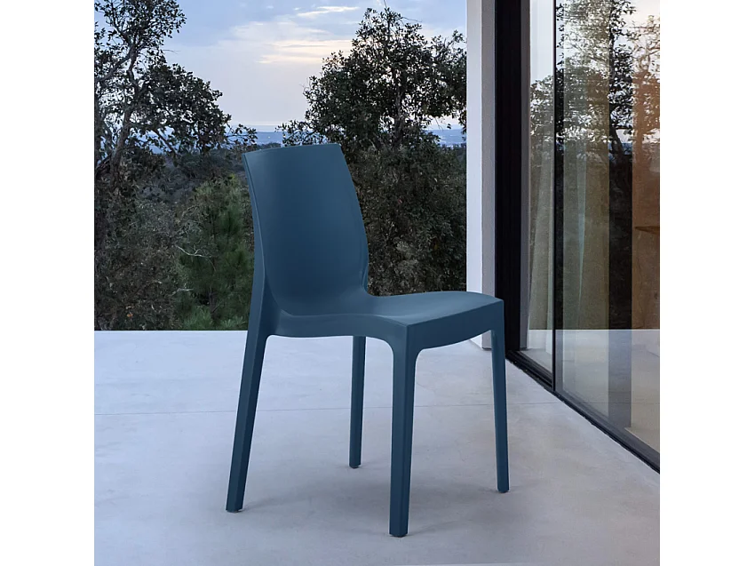 22 Silla de cocina Apilable de Polipropileno Rome Grand Soleil - Azul Marino