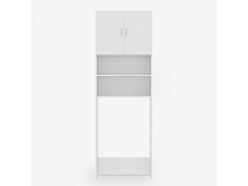 Meuble de buanderie peu encombrant 2 portes et 2 étagères Garda Ivory