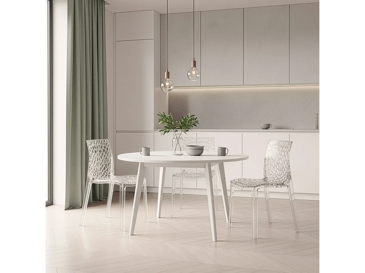 16 Silla de cocina o de comedor de Policarbonato Transparente Gruvyer - Transparente