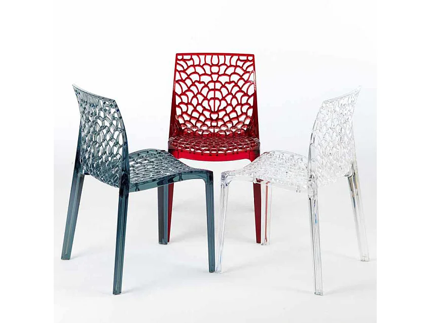 16 Silla de cocina o de comedor de Policarbonato Transparente Gruvyer - Transparente