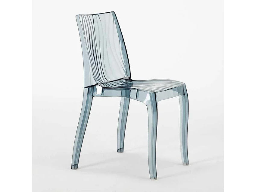 18 Sillas Dune Grand Soleil transparentes Oferta stock cafetería bar - Transparente Antracita Negro