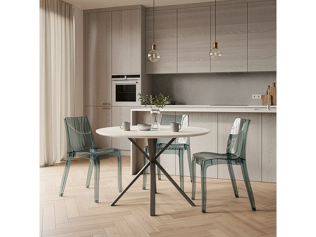 18 Sillas Dune Grand Soleil transparentes Oferta stock cafetería bar - Transparente Antracita Negro