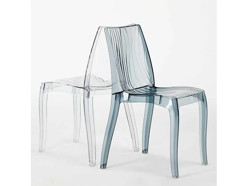 18 Sillas Dune Grand Soleil transparentes Oferta stock cafetería bar - Transparente Antracita Negro