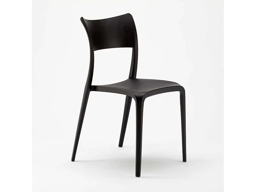 Lot de 20 Chaises de bar et restaurant empilables en polypropylène Parisienne Stock - Noir