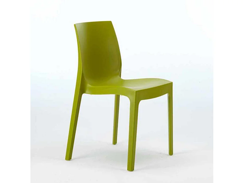 Lot de 22 Chaises Rome Grand Soleil en polypropylène empilables pour bar et café Stock - Anis vert