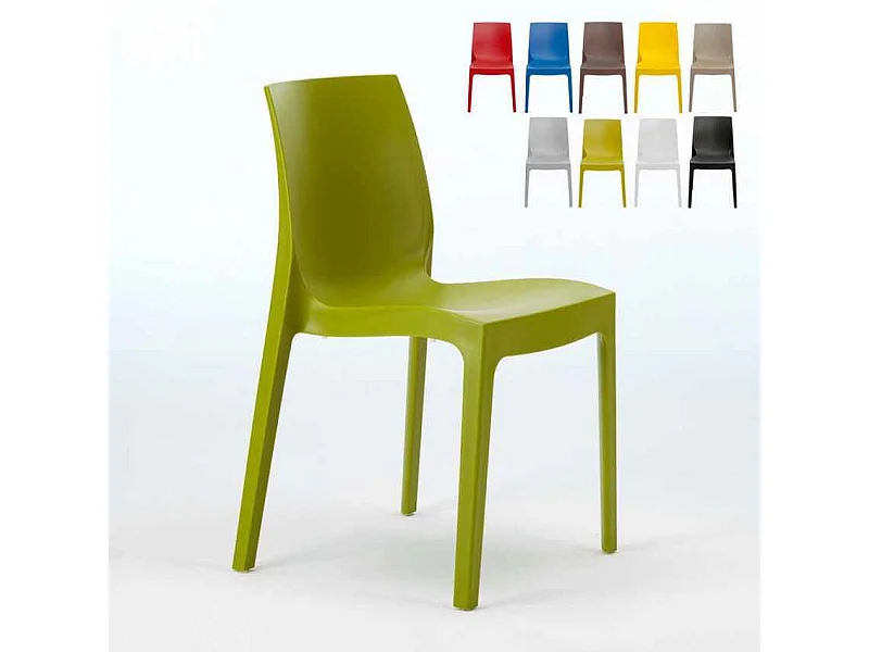 22 Silla de cocina Apilable de Polipropileno Rome Grand Soleil - Verde Anís