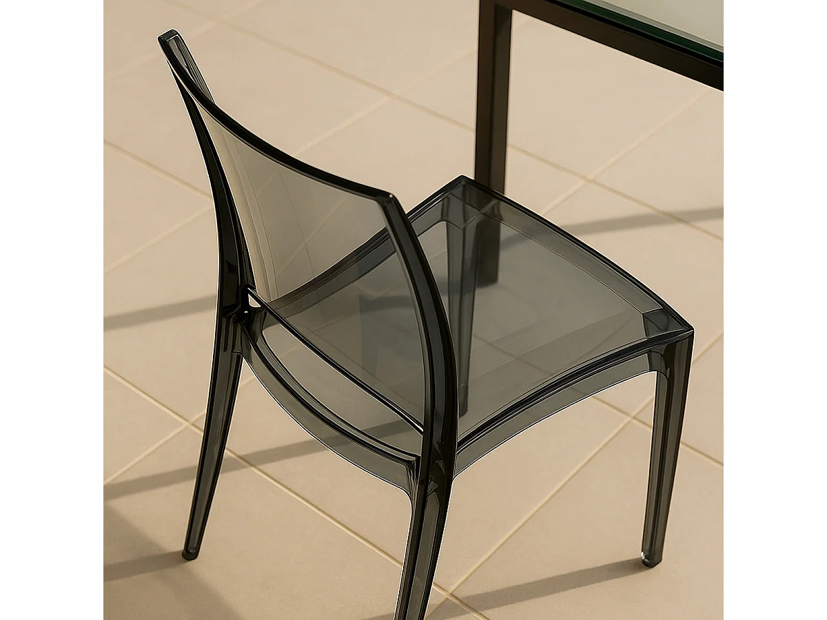 18 Sillas B-Side Grand Soleil bar cafetería transparentes Oferta stock - Transparente Antracita Negro