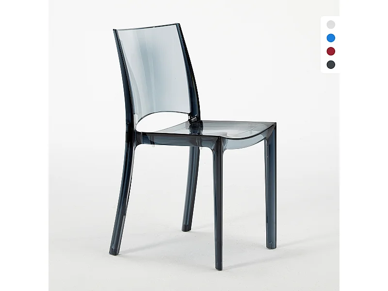 18 Sillas B-Side Grand Soleil bar cafetería transparentes Oferta stock - Transparente Antracita Negro