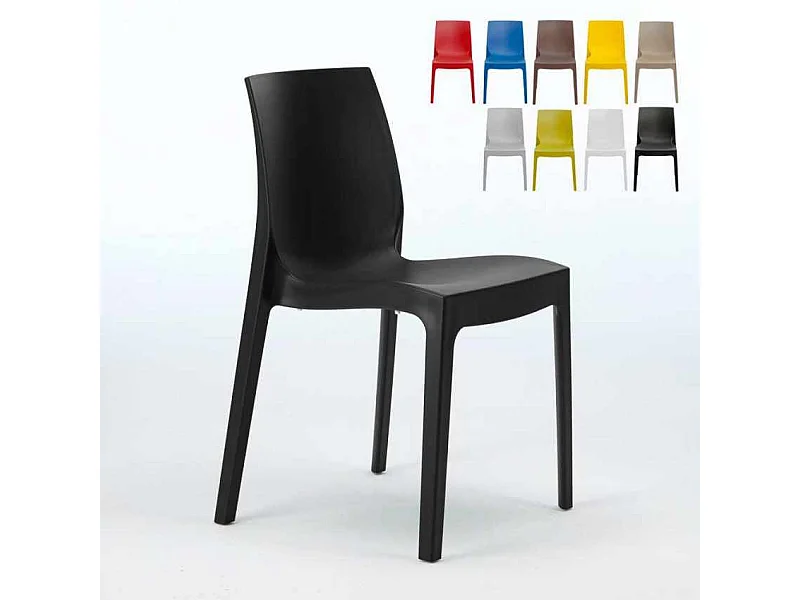 22 Sedie Rome Grand Soleil polipropilene impilabili bar offerta stock - Nero