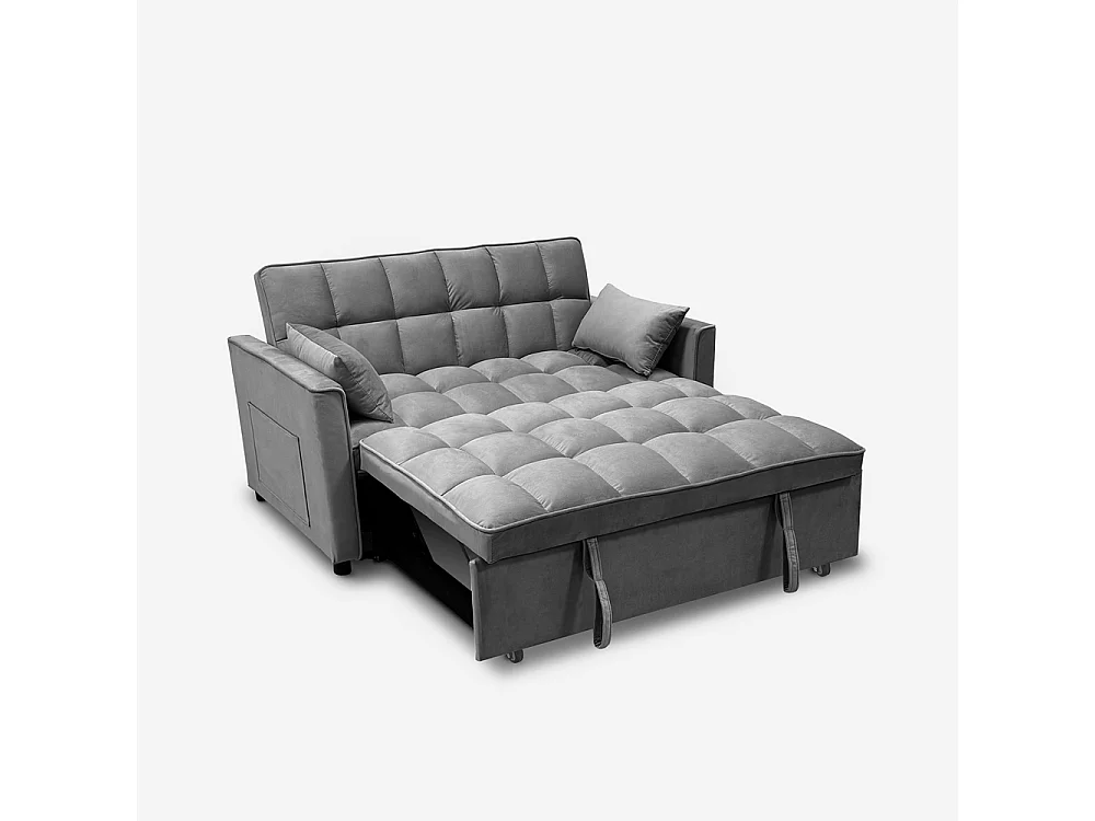 Canapé 2 places convertible assise rembourrée clic-clac gris Kilios