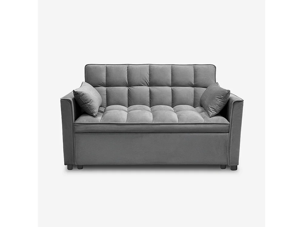 Canapé 2 places convertible assise rembourrée clic-clac gris Kilios