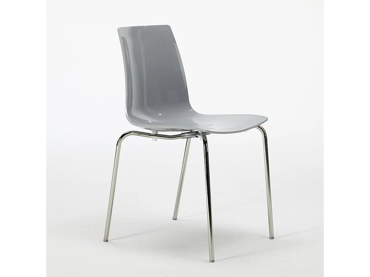 12 Sedie Lollipop Grand Soleil gambe acciaio bar offerta stock - Grigio