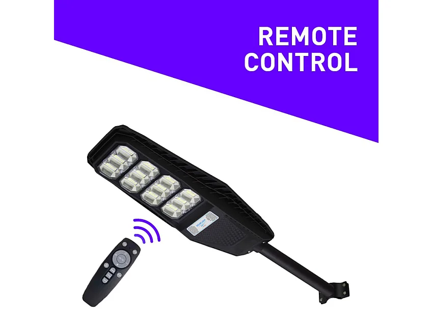 Straßenlaterne mit 200W Solar, Sensor und Fernbedienung Solis L.