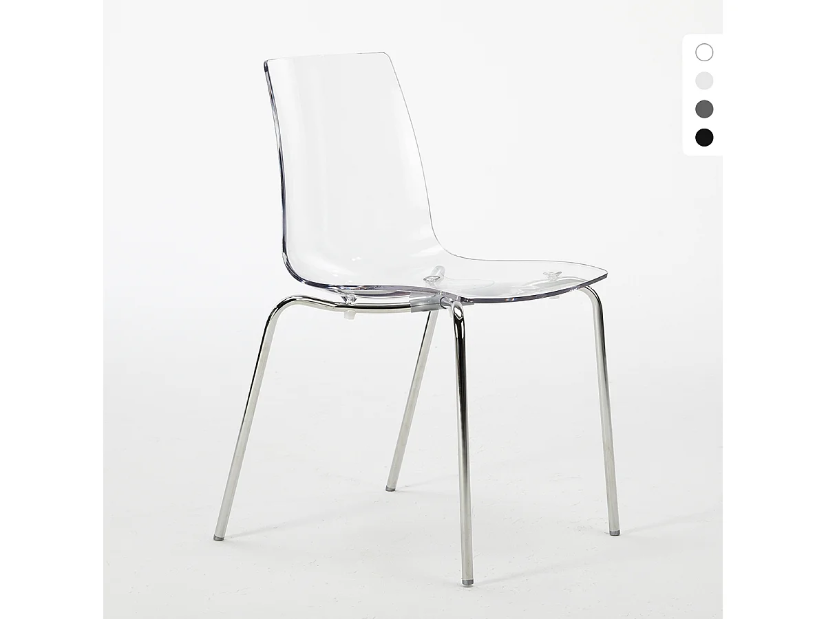 12 Sedie Lollipop Grand Soleil gambe acciaio bar offerta stock - Trasparente