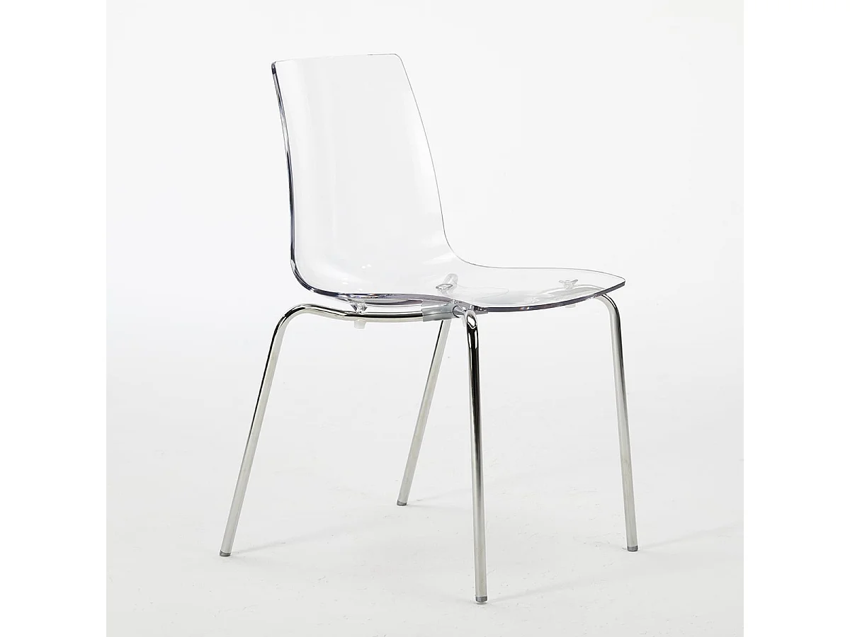 12 Sedie Lollipop Grand Soleil gambe acciaio bar offerta stock - Trasparente