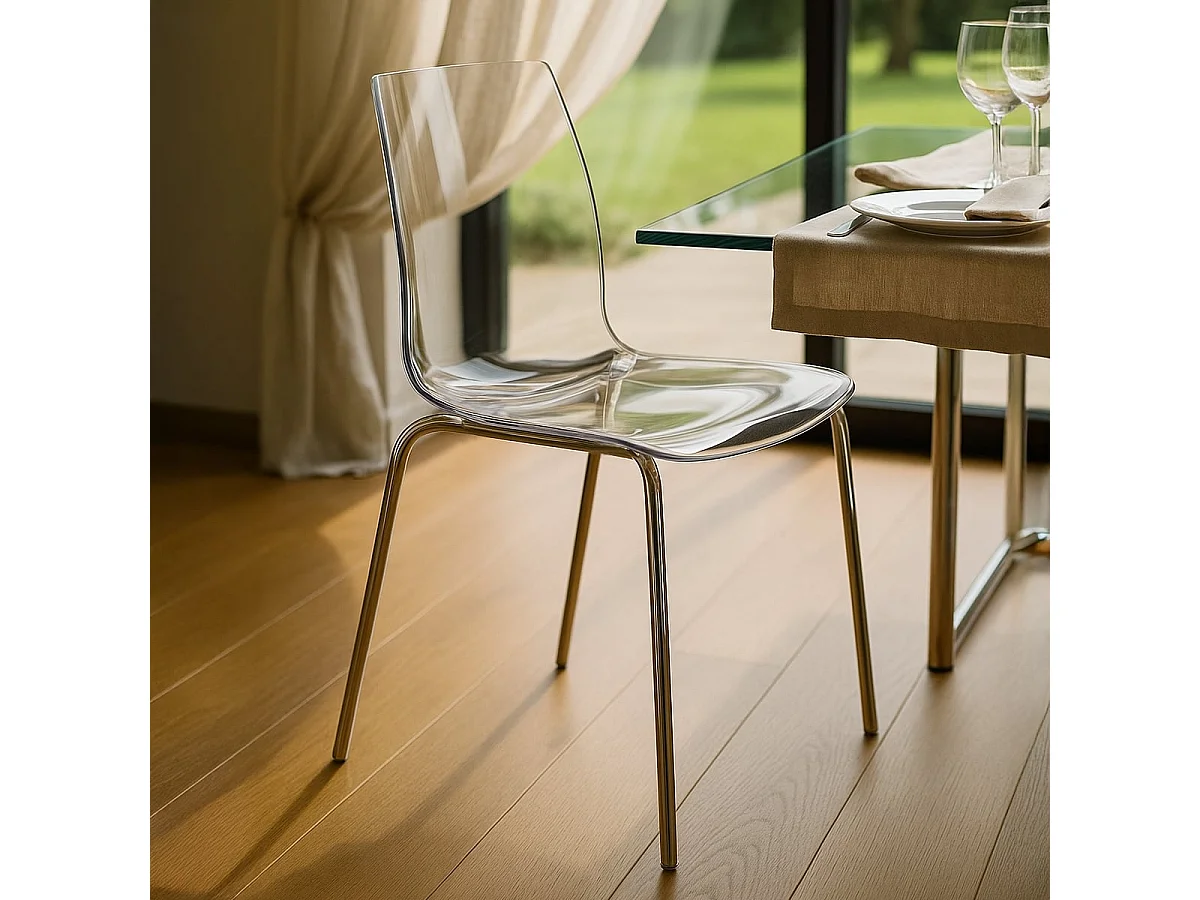 12 Sedie Lollipop Grand Soleil gambe acciaio bar offerta stock - Trasparente