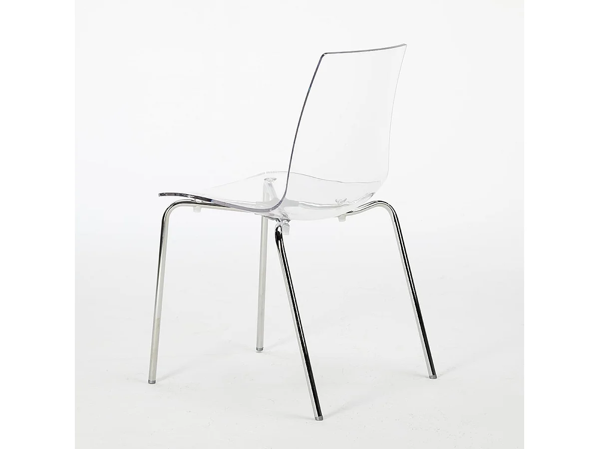 12 Sedie Lollipop Grand Soleil gambe acciaio bar offerta stock - Trasparente