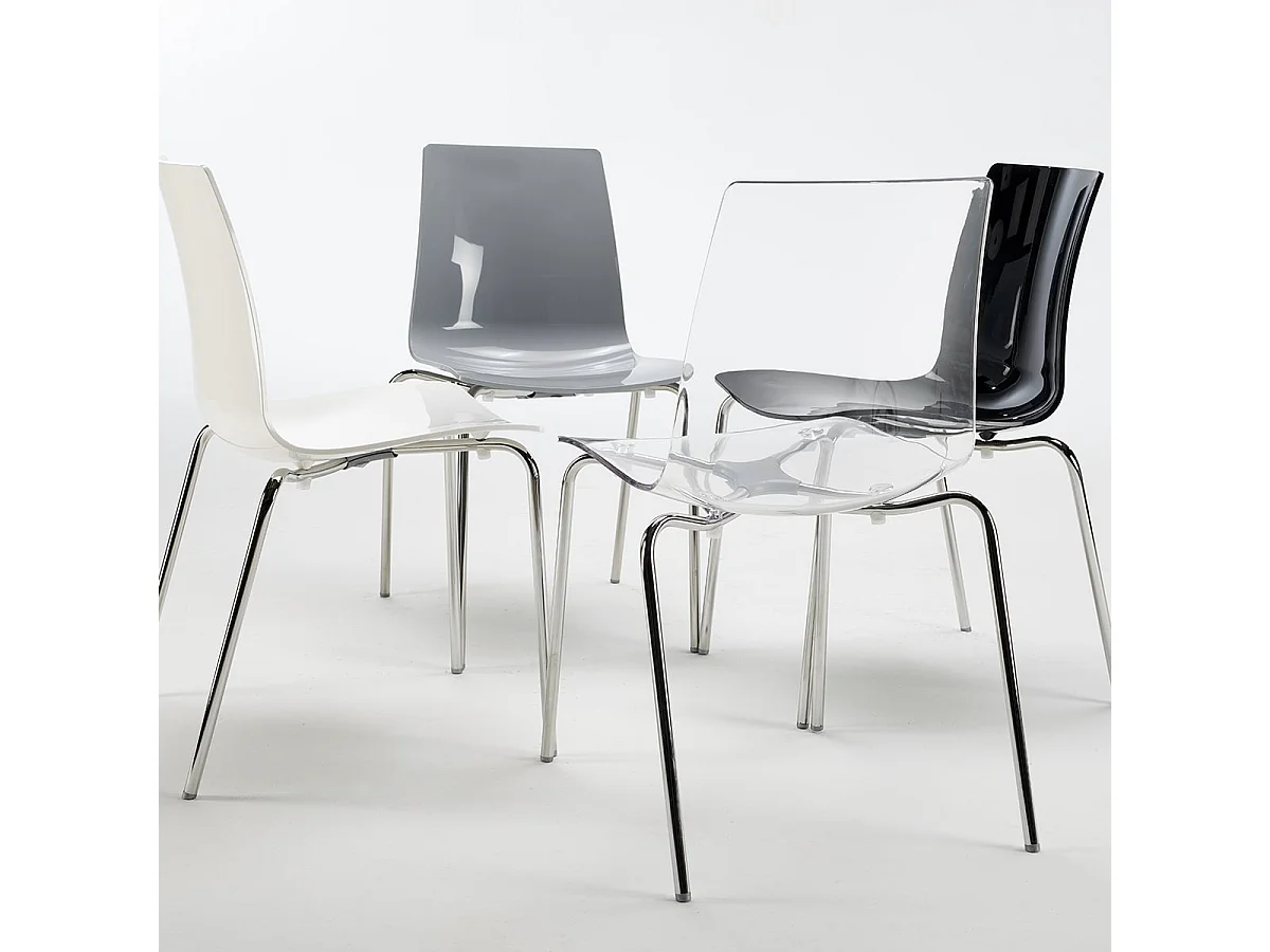 12 Sedie Lollipop Grand Soleil gambe acciaio bar offerta stock - Trasparente