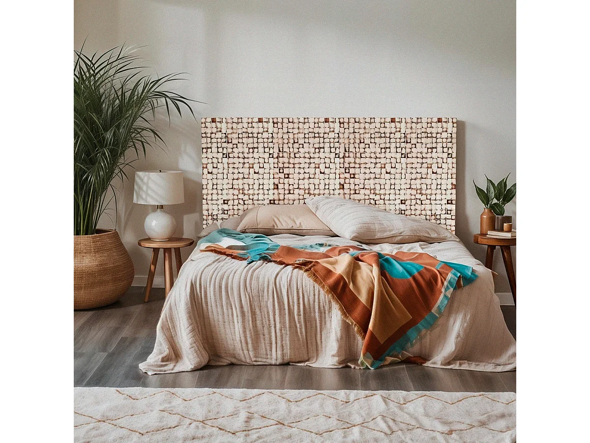 Kopteil aus Holz mit Intarsien 174x135cm für Doppelbett Juno