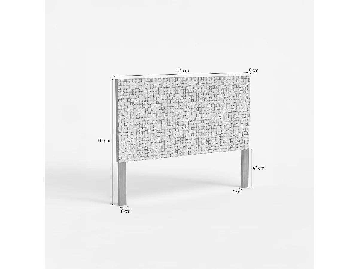 Kopteil aus Holz mit Intarsien 174x135cm für Doppelbett Juno