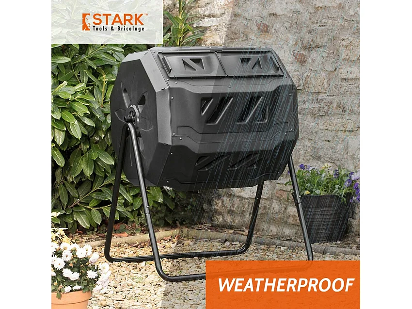 Trommelkomposter Rotierender Komposter für Garten 160 Liter zwei Fächer Abacus