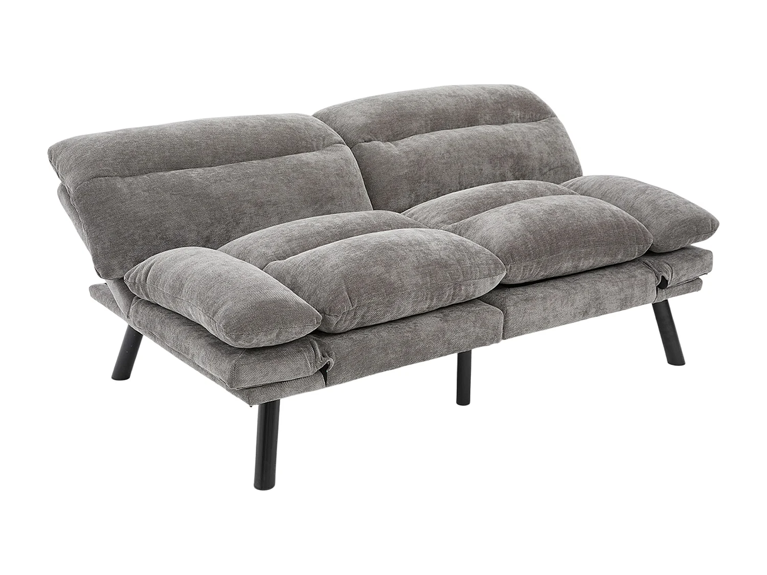 Canapé lit 165x90x76cm Siège design Réglable Chenille Pour salon Gris foncé